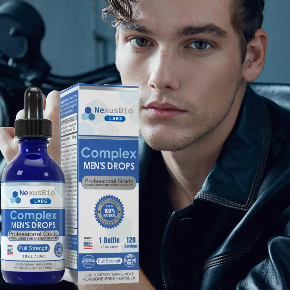 30ml NexusBio Labs Complex Gotas para hombres, Gota de nutrición para el crecimiento masculino, Gotas de dirección azul, Aceite de Masaje para hombres