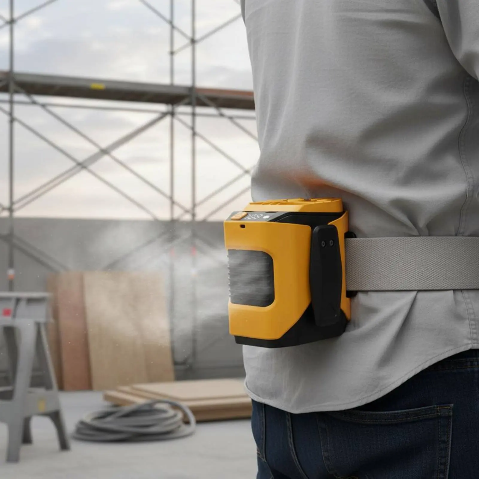 

Портативный вентилятор на пояс: легкий, для ношения без рук, с функцией охлаждения, встроенным фонариком и цифровым дисплеем