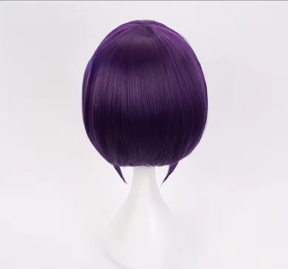 Anime My Hero Academia Jiro Kyoka Cosplay Wigs Black Purple Short Straight Wigs for Women Halloween Cosplay Party