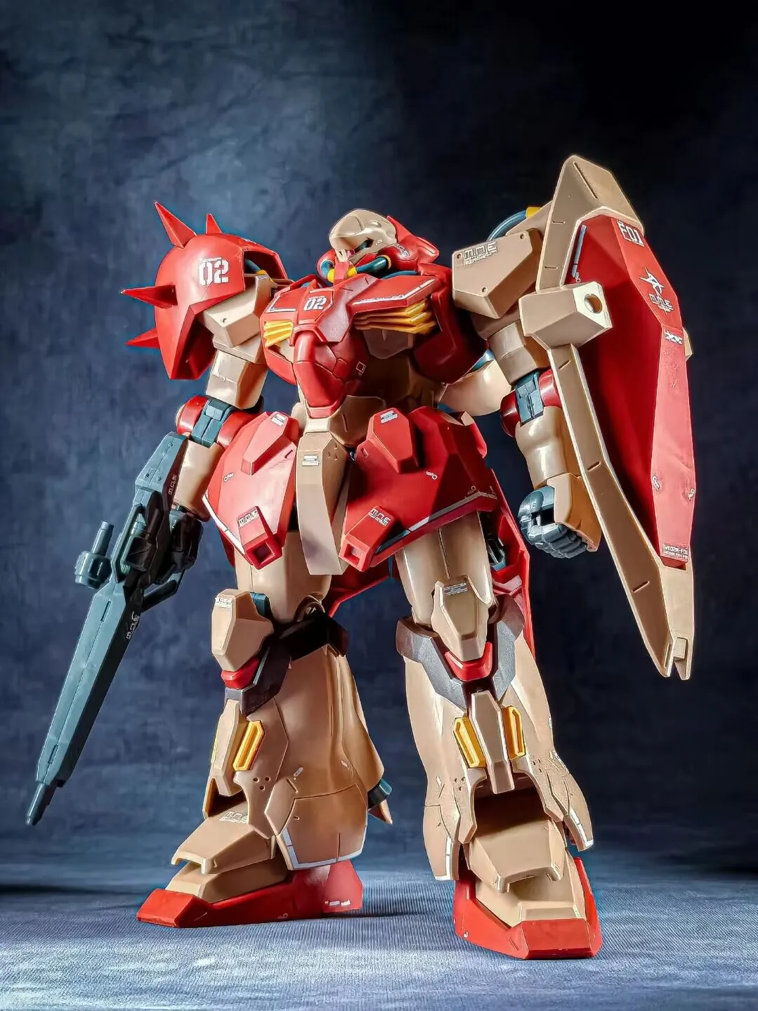 HUAXIA Modell 1/144 HGUC Me02R-F01 Messer Typ-F01 Bausatz aus Kunststoff Anime Actionfigur Roboter-Modell Spielzeug – Detail 1