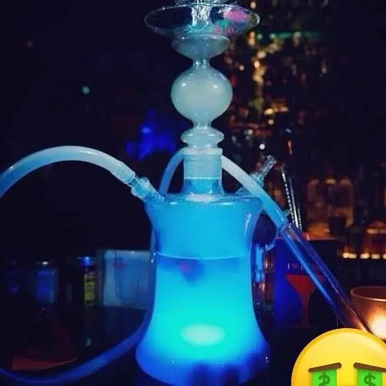 Arabic Hookah Set Fruit Glass Hookah with Detachable Downstem Compatible with Fruit and Ice Chicha Narguile LED light Big Smoke