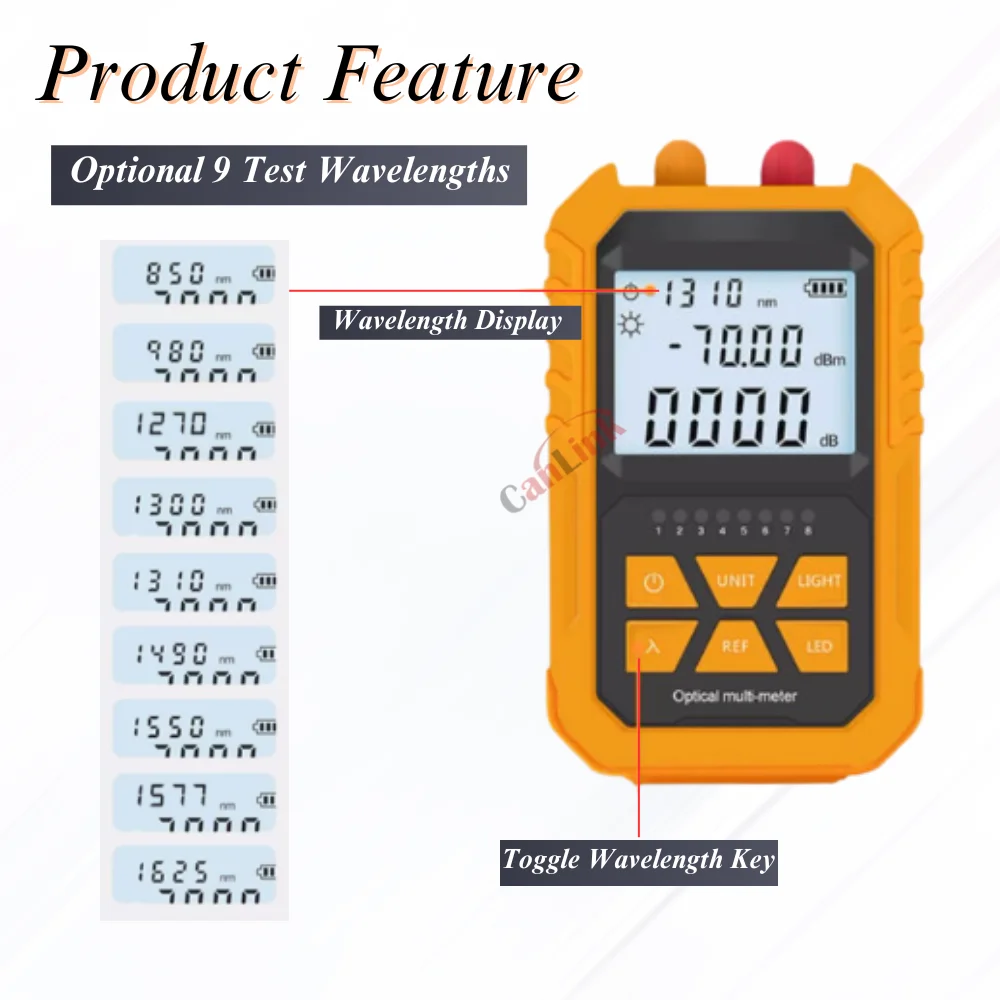 Misuratore di potenza ottica penna a luce rossa 4 in 1 Mini penna in fibra ottica rossa 5km lampada Ttester in fibra ottica batteria a secco/al litio