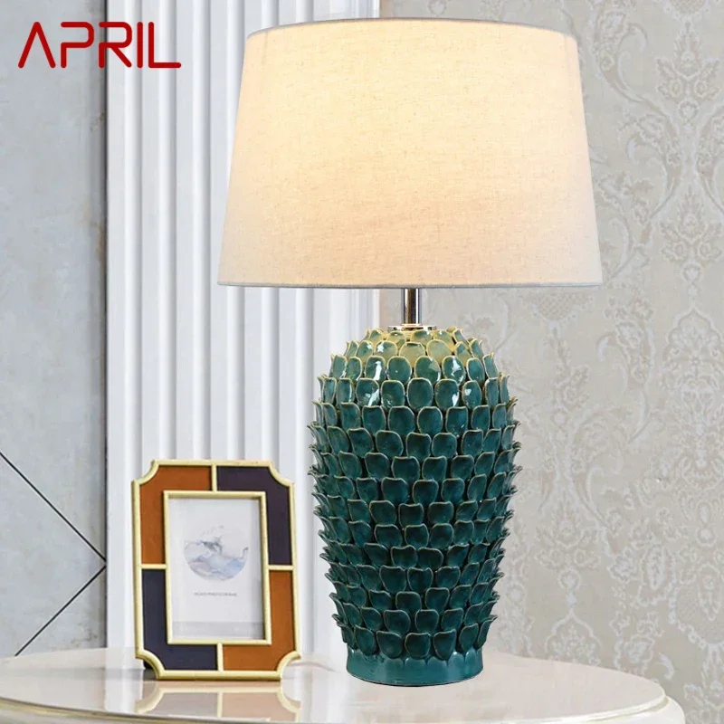 

APRIL Contemporary CeramicTable Lamp Luxury Creativity Living Room Bedroom Study Hotel Engineering Desk Light