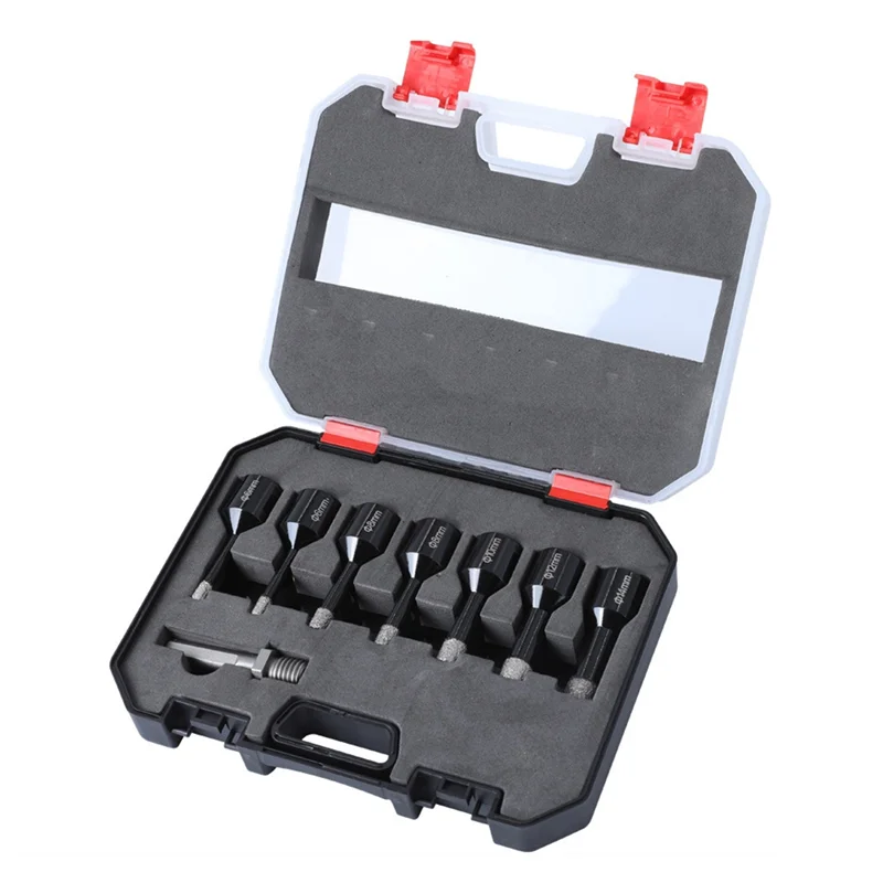 

AEE3-8Pcs M14 Diamond Tile Drill Bit Set 6/6/8/8/10/12/14Mm M14 Diamond Drill Set For Porcelain Tile Marble Glass
