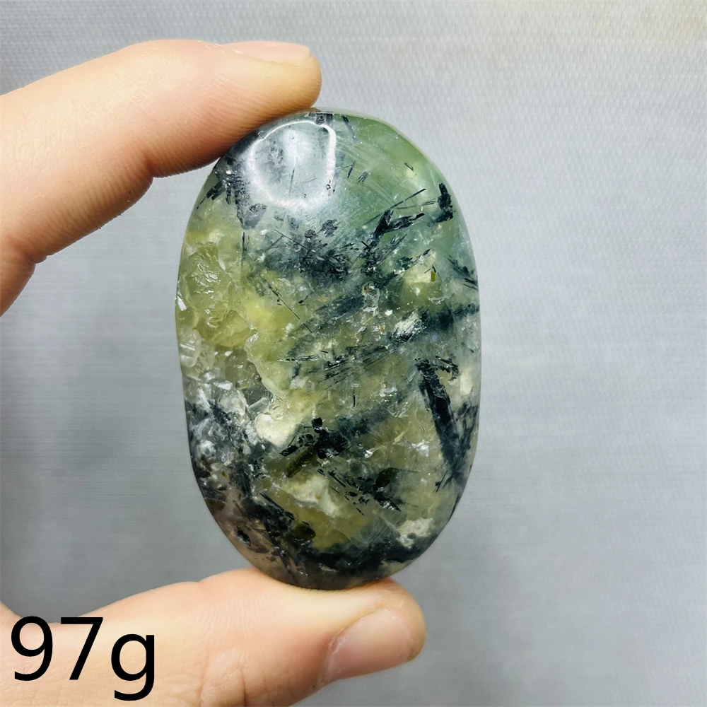 Natural Green Gemstone Grape Agate & Tourmaline Palmstone Geode Crystal Home Room Decorated With Sorcery Altar Stone Healing