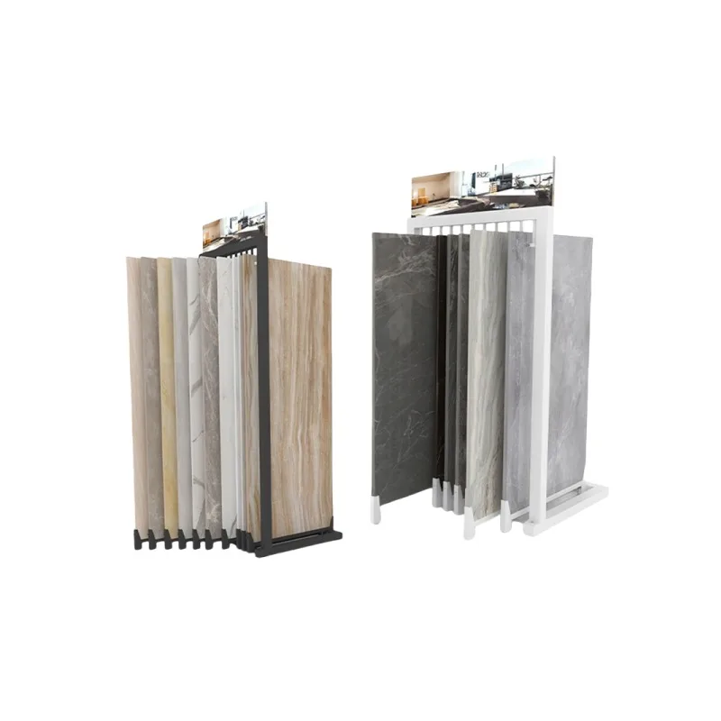 Factory Direct Sale Custom Size Metal Small Sliding Ceramic Tile Display Rack for 24*24 Inch Tile Showroom