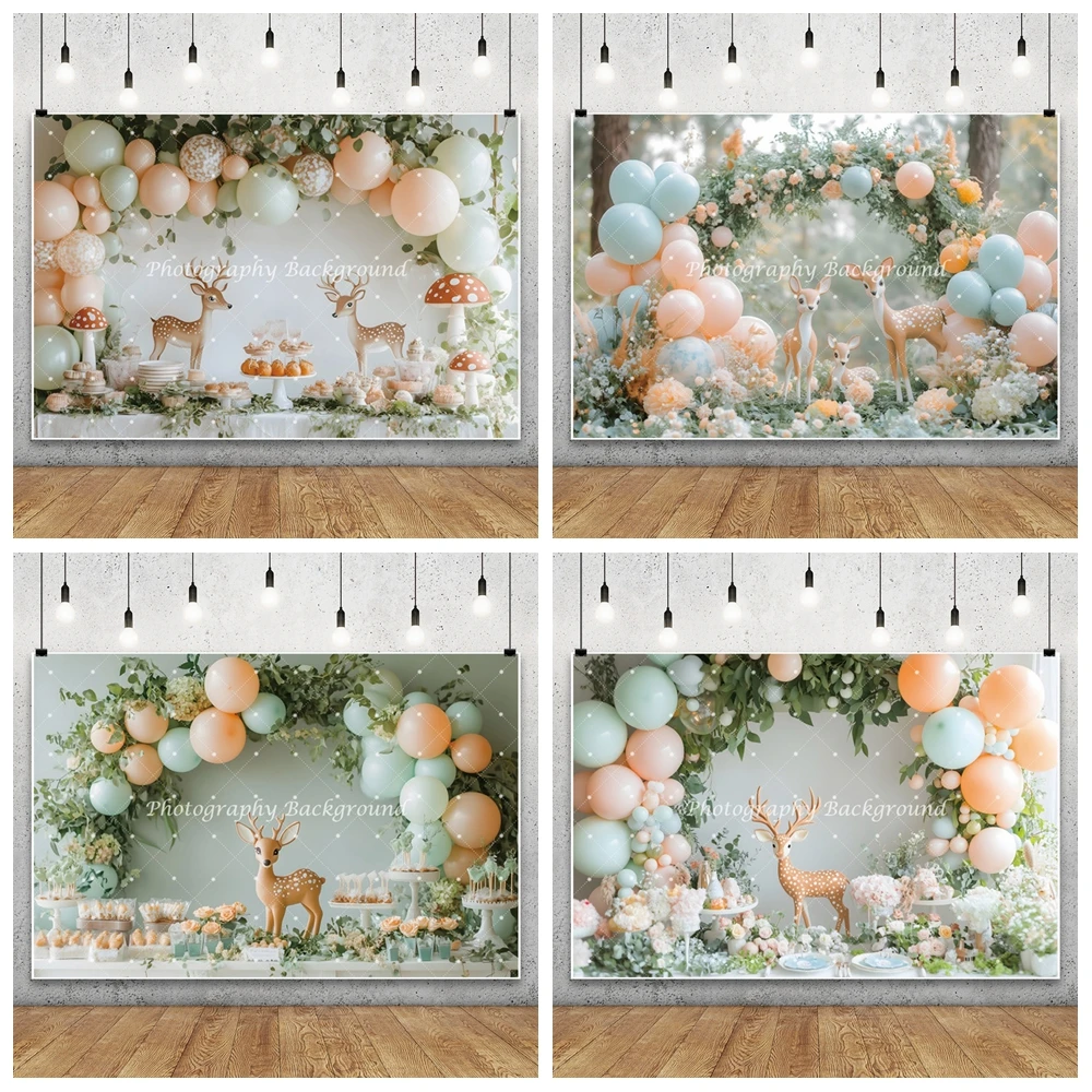 

Jungle Giraffe Photography Backdrop Forest Safari Balloons Flower Baby Shower Kids Cake Smashing Portrait Decor Photo Background