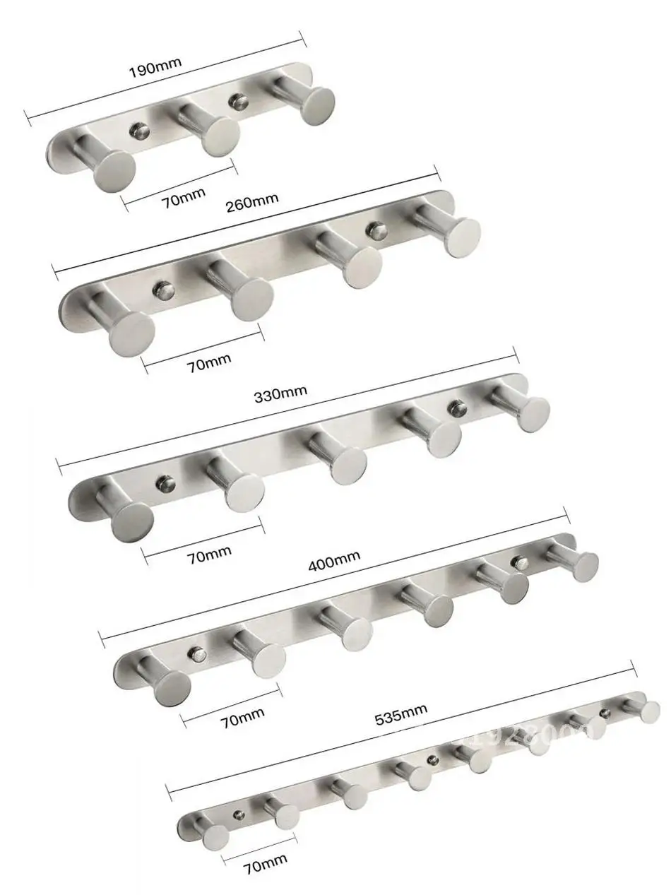 

Bathroom Wall Hooks 304 Stainless Steel Brushed Gold Black Clothes Door Coat Hanger Storage Towel Holder White Creative Kitchen