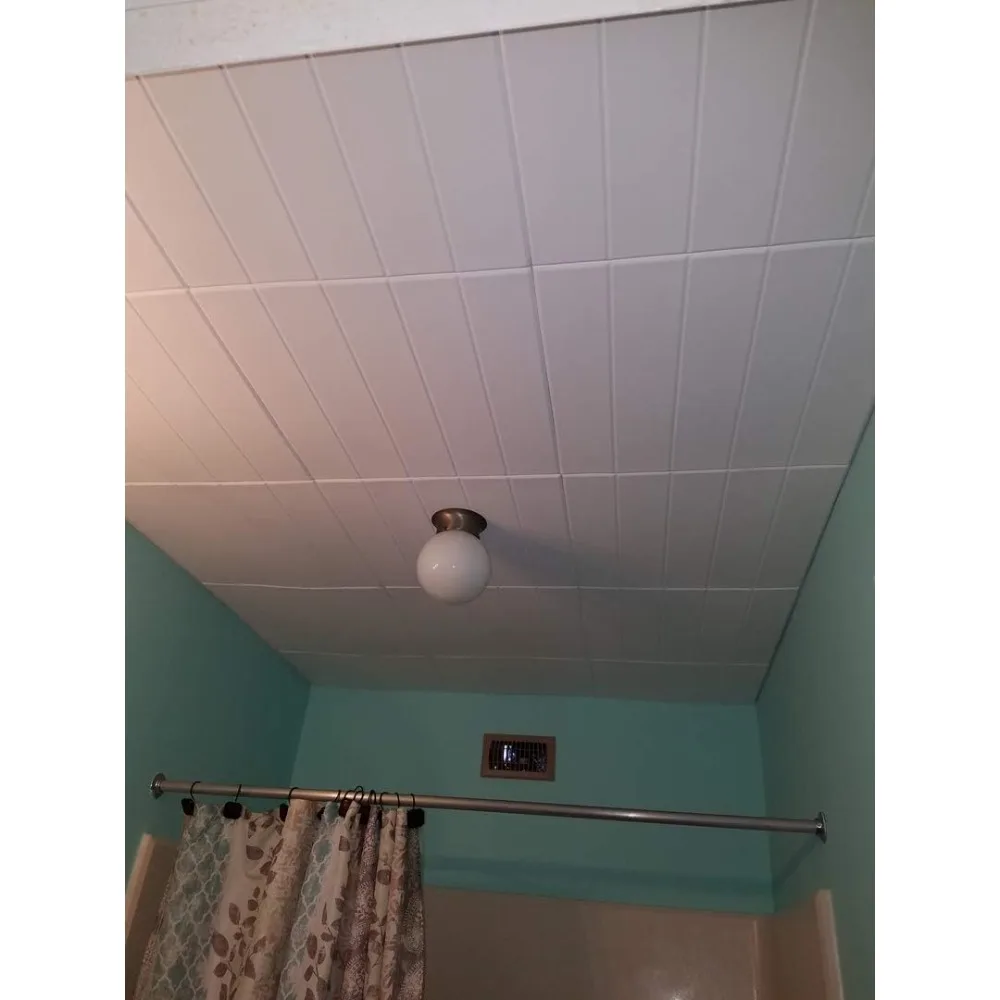 CEILINGS R104 Потолочная плитка из пенопласта с клеем (256 кв. ft./футляр), упаковка из 96, однотонный белый