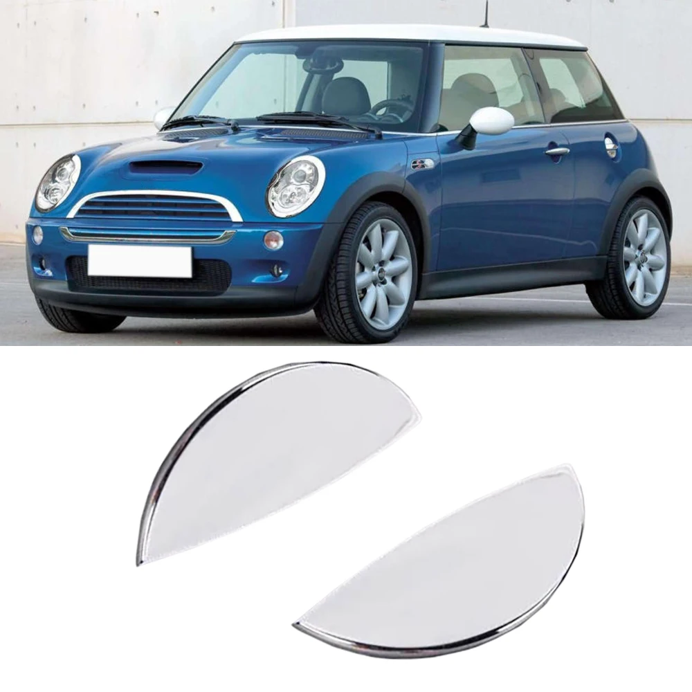 Car Front Bumper Headlight Washer Nozzle Cover Chrome Trim Cap For BMW Mini Cooper Cabrio S R50 R52 R53