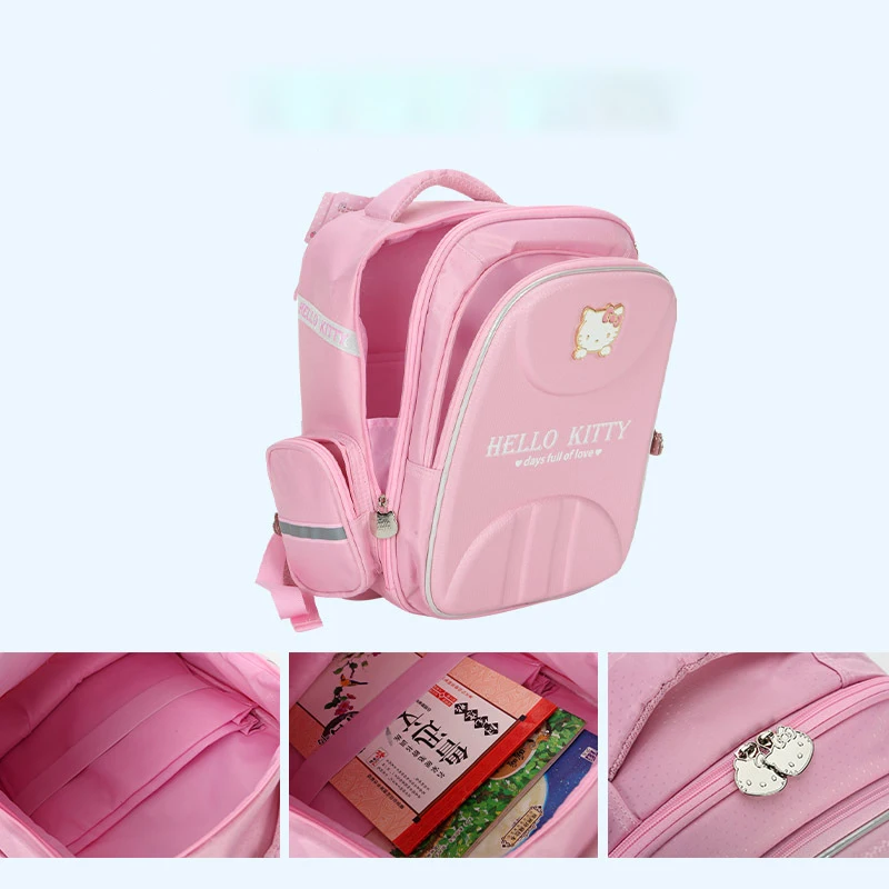 Kawaii Cartoon Anime Sanrios Hello Kittys Schoolbag Girls Burden-Reducing Multi-Compartment Dirty-Resistant Cute Backpack