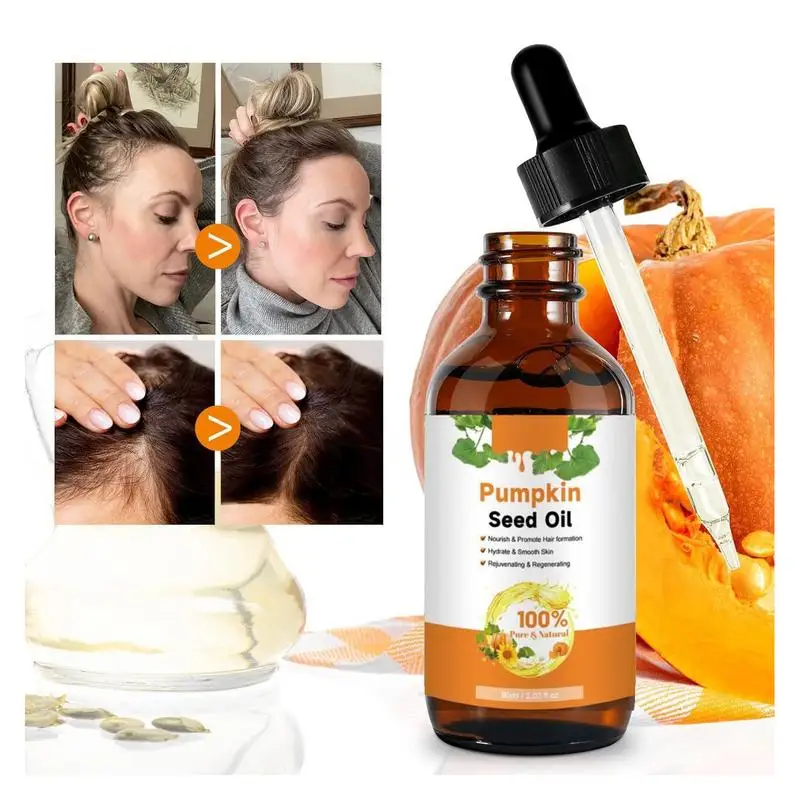 1pcs 60ml Haargroei Pompoenpitolie Lichaamshuid Voedende Hoofdhuid Massage Gezondheid Droog Beschadigd Gebarsten Reparatie Voedende D2TA