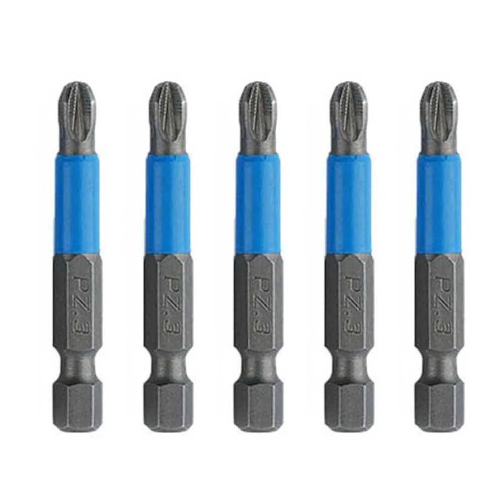 5pcs 50mm Anti Slip Screwdriver Electric Impact Bit PH1 PH2 PH3 PZ1 PZ2 PZ3 For 1/4inch Electric Hand Drill Screwdriver