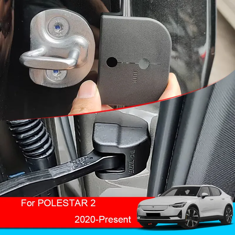 4pcs Car Door Check Arm Protection Cover ABS For Polestar 2 2020 2022 2023 2024 Car Door Lock Protect Cover Auto Accessories