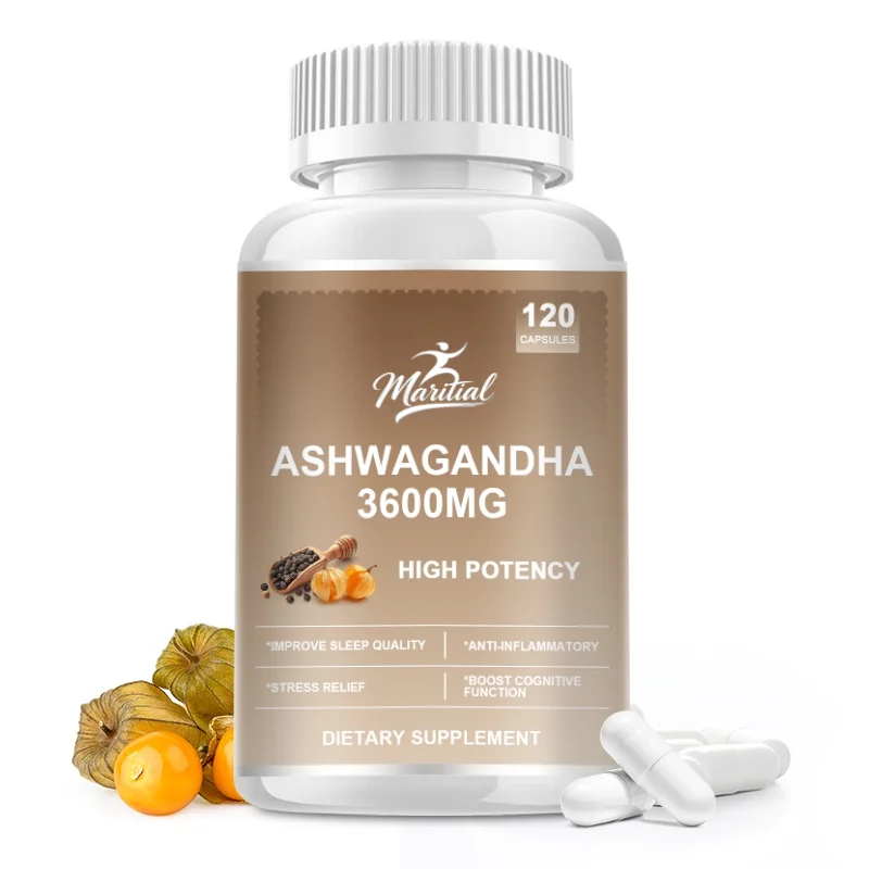 Pure Organic Ashwagandha Root Extract Capsule 3600mg Supplement Help Stress, , Brain, Energy Support Sleep