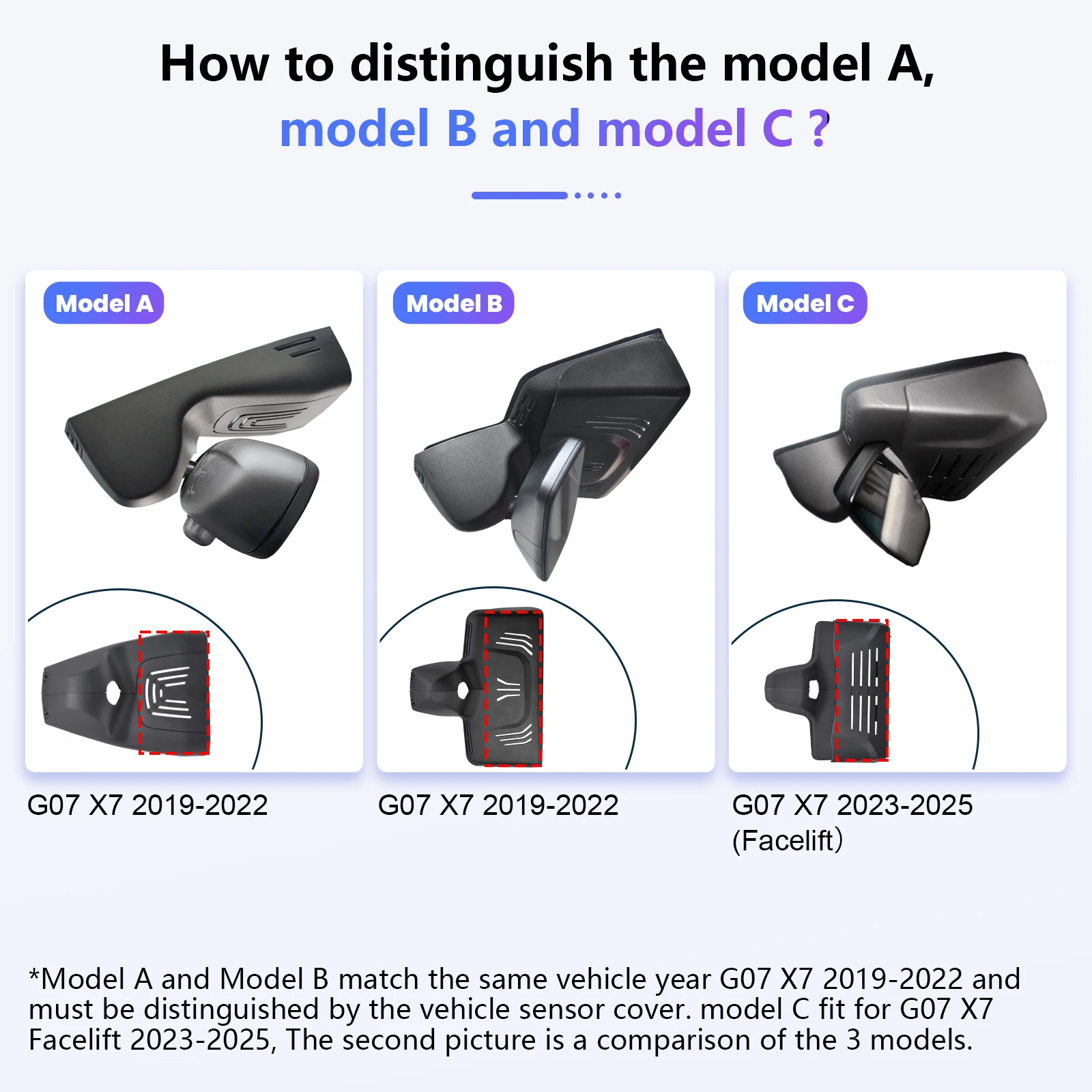 AUcamTOera WiFi & APP GPS 4K Dash Cam For BMW X7 G07 Car Camera Recorder 2019-2026 Plug and Play DashCam
