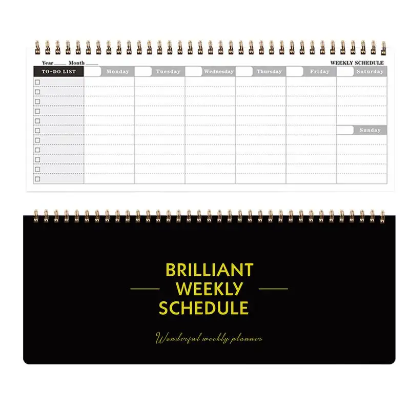 

Calendar Planner Notebook 12X5Inches 60Pages Journal Notebook Weekly Planner Notepad Thick Paper Hardcover Weekly Notebook Lined