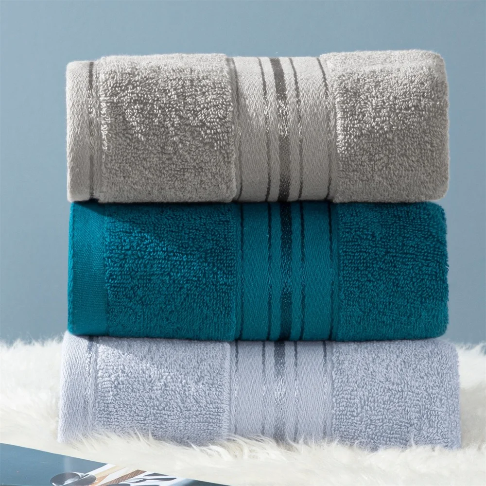 

100% Cotton Bath Towel Sets Absorbent Adult Bath Towels Solid Color Soft Friendly Face Hand Shower Towel For Bathroom Washcloth