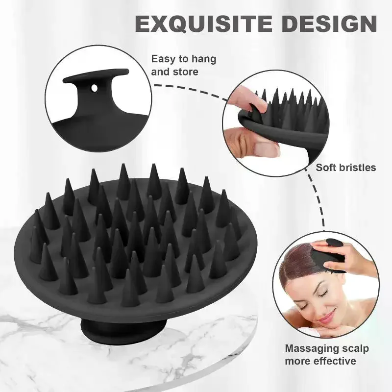 Soft Silicone Scalp Massager With Flexible Bristles For Home Shower Hair Care Massage Cleansing