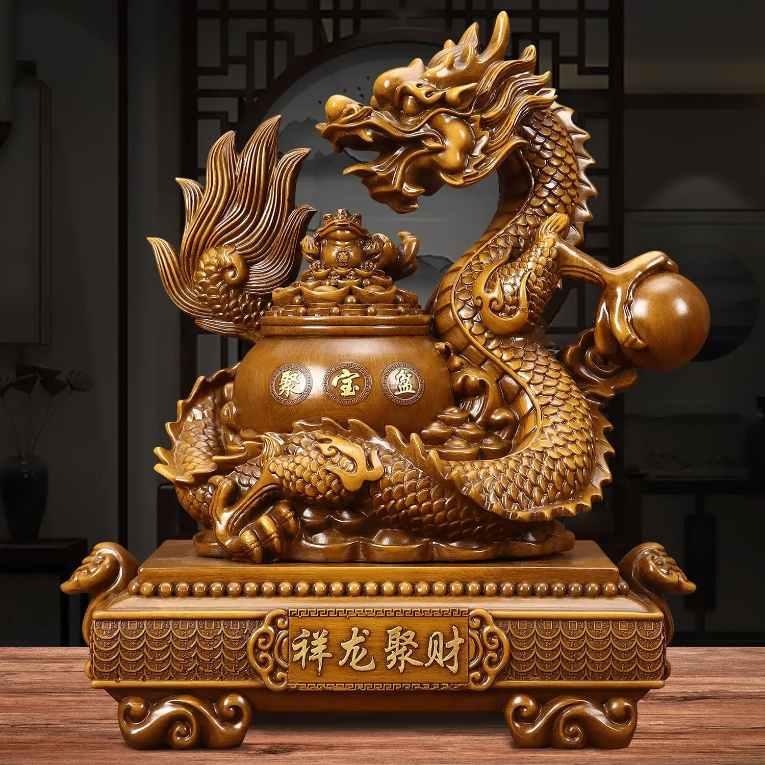 

Xianglong Jucai Jubao Pot Decoration Opening Housewarming Gift Decoration Living Room Wine Cabinet Office Porch Decoration