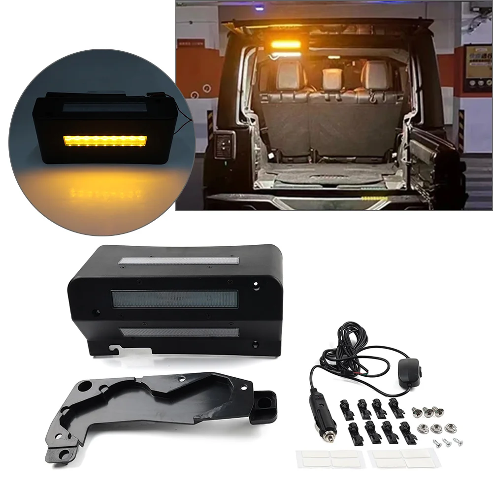 Car Tailgate Rear Window Reading Camping Light Lamp For Jeep Wrangler JK 07-2017 ABS Black