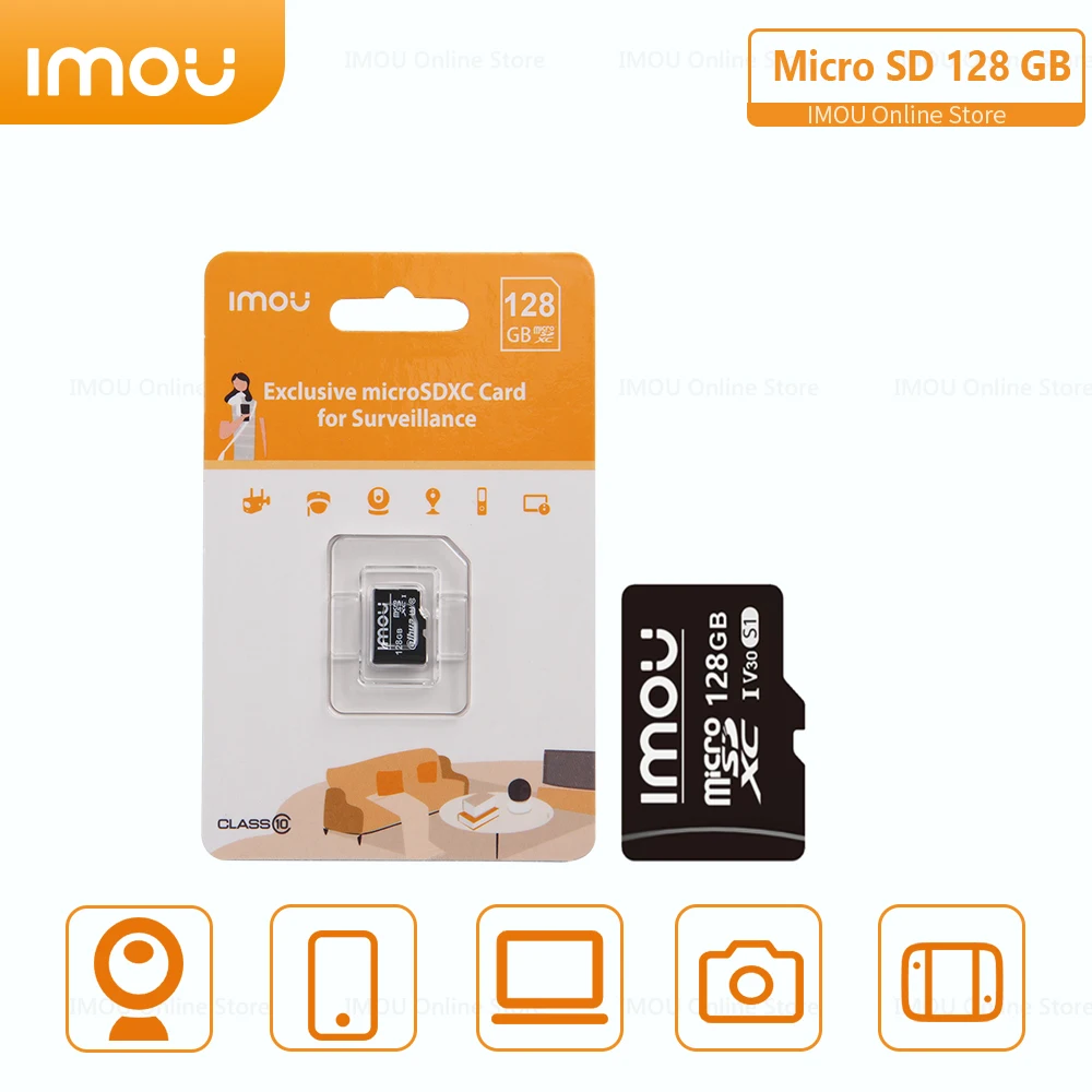 IMOU Memory Card 128GB Original High Speed Class 10 Micro SD Card Portable Flash TF Card For Surveillance Camera