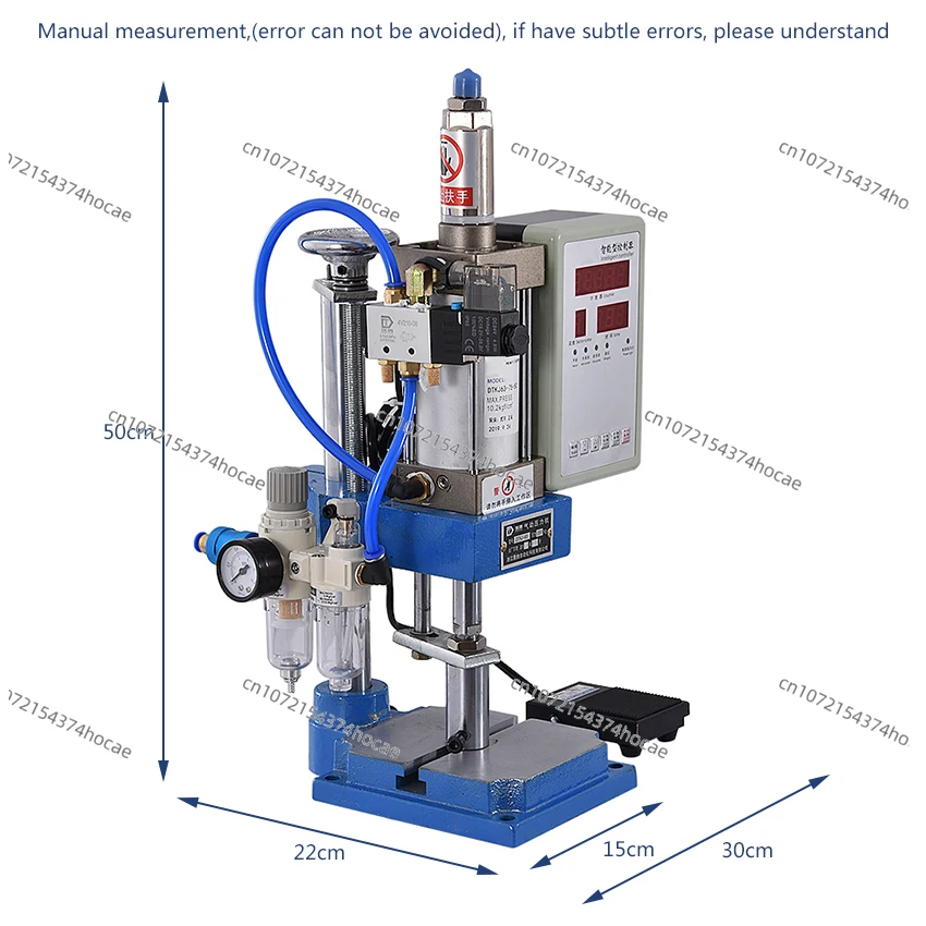 DT-63 Bench Pedal Pneumatic Press - Small, Adjustable, for Punching & Printing, 110V/220V