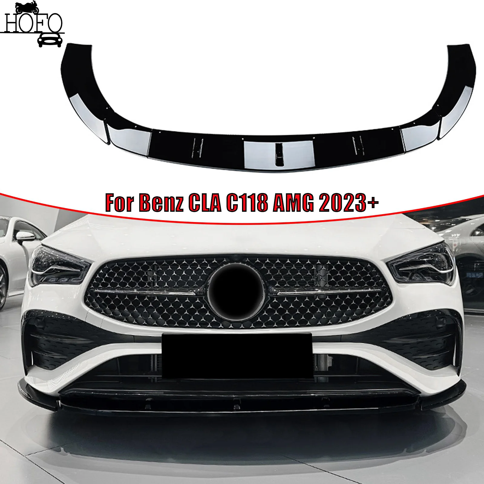 

Car Front Bumper Lower Spoiler Splitter Lip Canard Covers Body Kits Carbon Style For Benz CLA C118 AMG 2023+