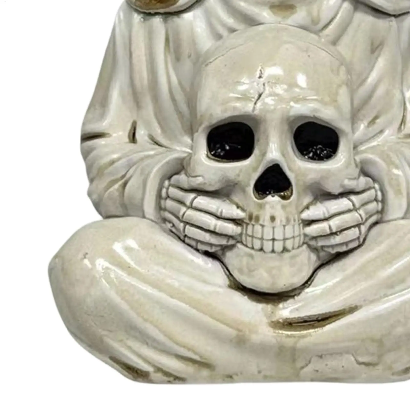 Halloween Statues LED Light Spooky Reaper Resin Skull Halloween Glowing Statue For Bedroom Study Room Office Desk Bookshelf