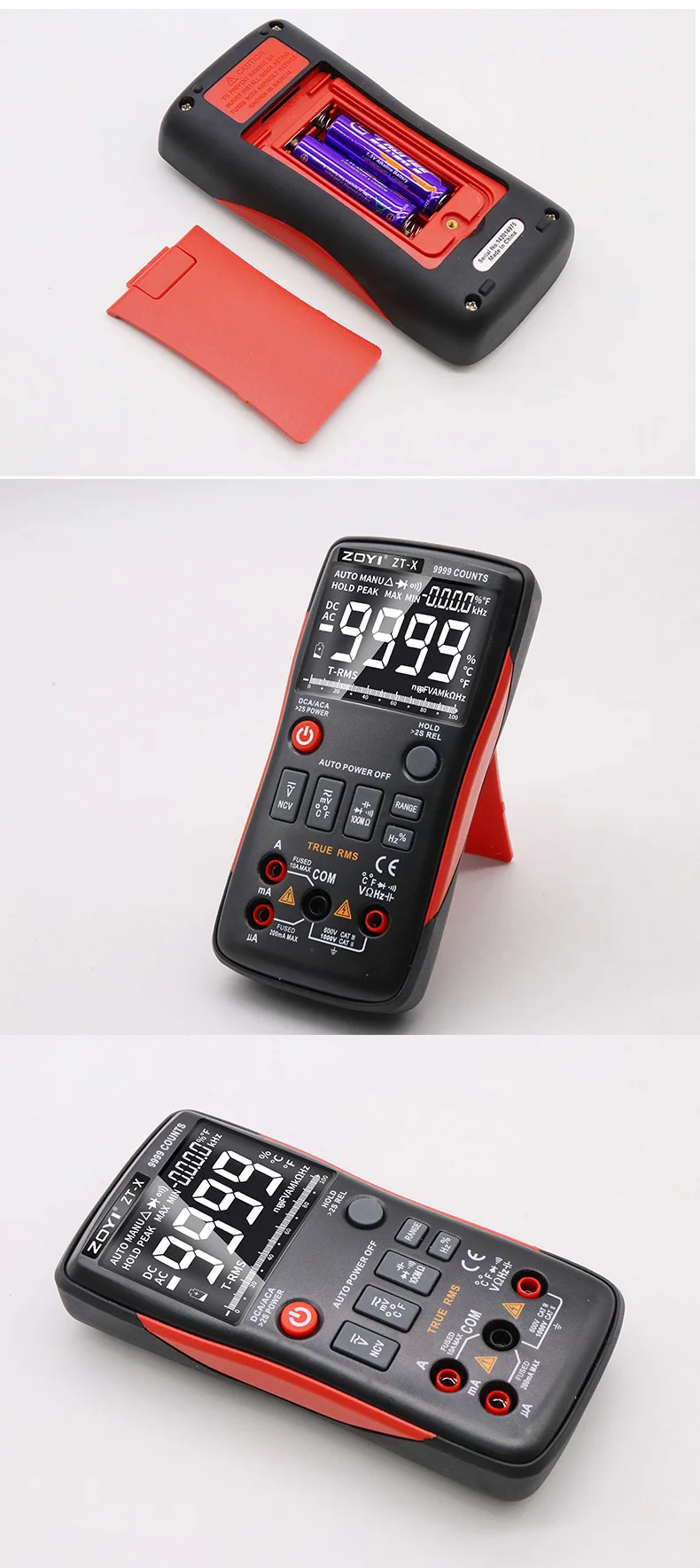 ZOYI ZT‑X 9999 Counts True RMS Digitalmultimeter mit automatischer Bereichswahl, NCV-Spannung, Strom, Widerstand, Kapazität, Temperaturmessgerät – Detail 9