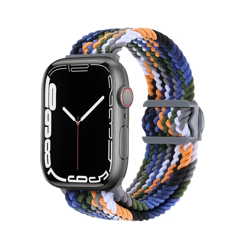 Imagen 2 del producto Correa trenzada para Apple watch, banda de 44mm, 40mm, 45mm, 41mm, 49mm y 38mm, pulsera de nailon elástico para iWatch series 9, 8, 7, 6, 5 se, Ultra 2