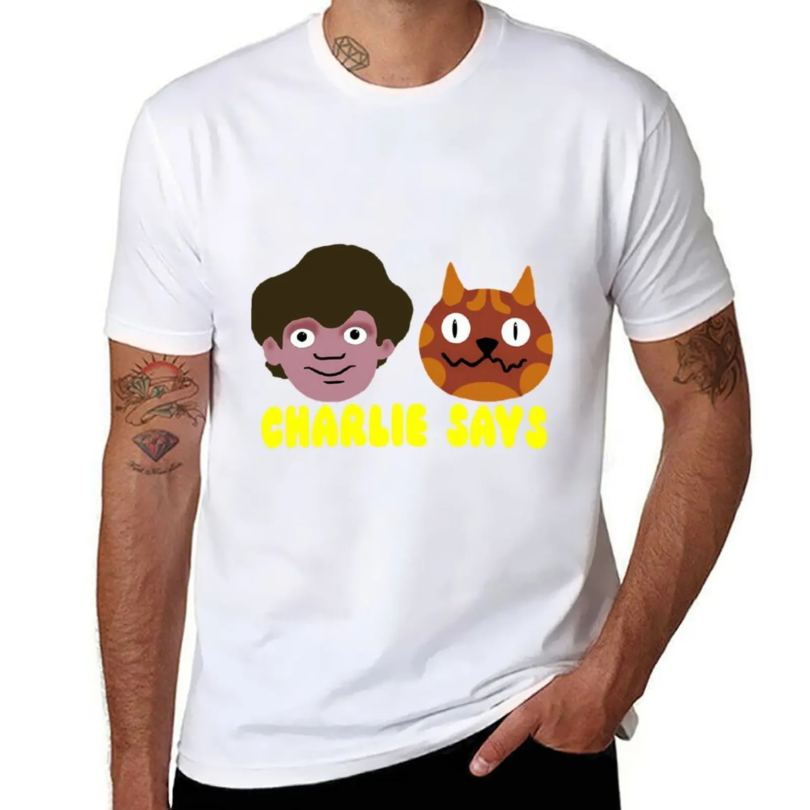 

Charlie Says T-Shirt cotton t shirts man 100% man t shirt designer T-Shirt