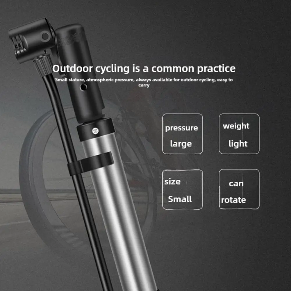 Bicycle Air Pump Hand High Pressure With Gauge Mini Portable Alloy Pump For Schrader Presta Valve Tire Air Inflator