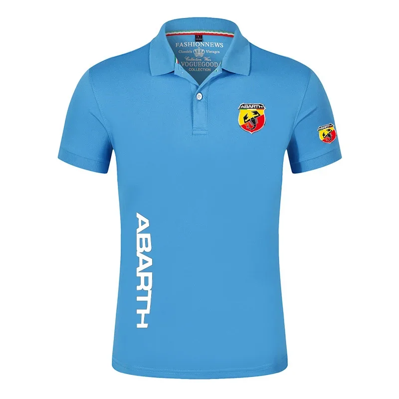 2024 Unisex ABARTH letnie Polo męskie casualowe krótkie rękawy jednokolorowe t-shirt męski klasyczny Top koszulka wyjściowa