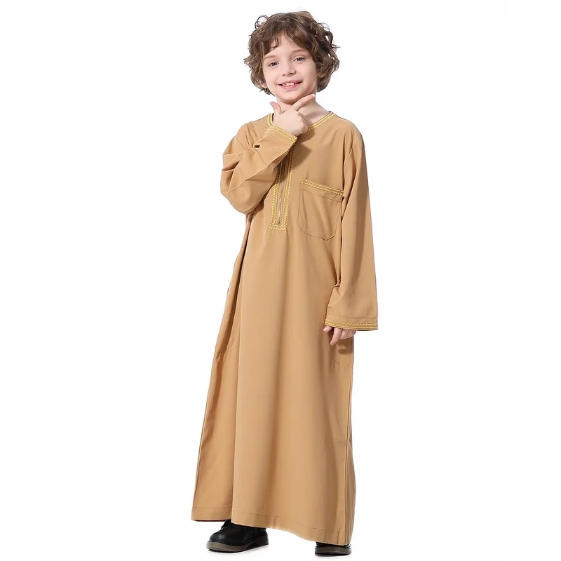 

Saudi Arabia Kids Boys Thobe Jubba Dishdasha Abaya Islamic Clothing Muslim Robe Kaftan Thobe Kurta Pakistan Oman Costume Prayer