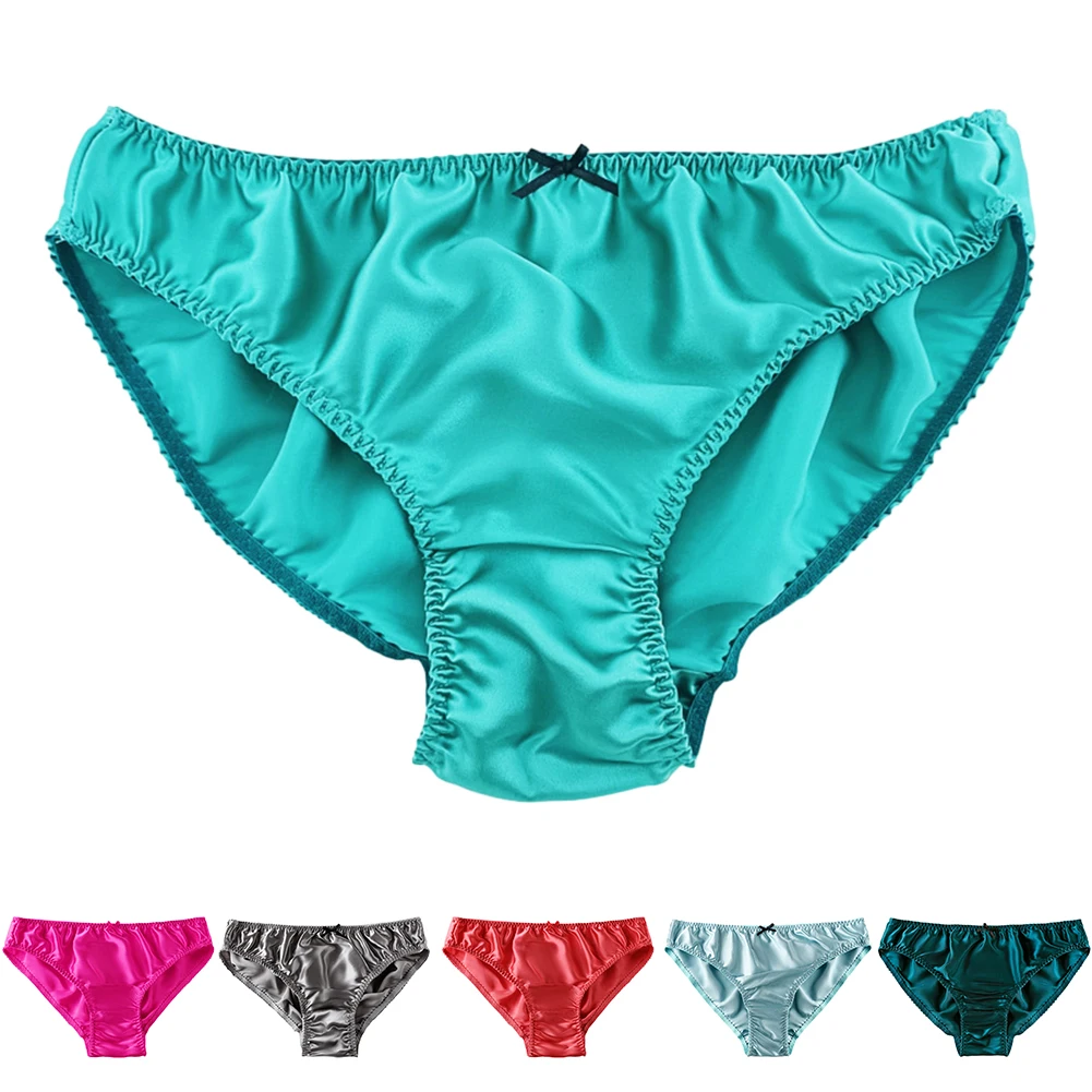 

Трусы, нижнее белье для домашнего отдыха, повседневные шелковые трусы со средней талией, простые трусы с маленьким бантом, нижнее белье, женские дышащие трусы