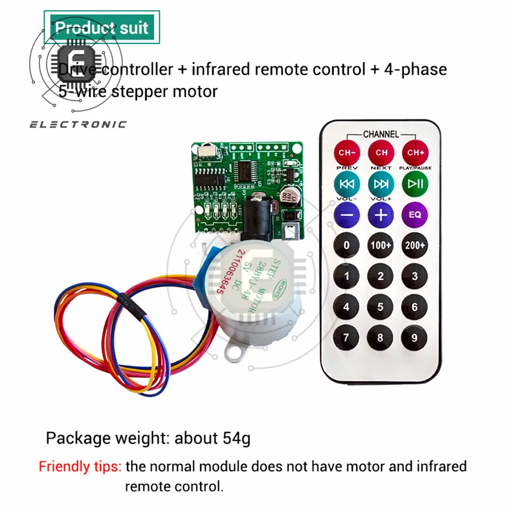 5V 4-Phase 28BYJ-48 DC Gear Step Stepper Motor+ULN2003 Driver Board DIY