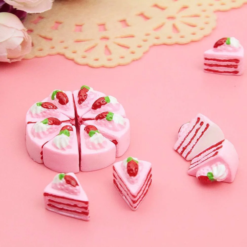 

16 Pcs Cake Shape Resin Accessories for DIY Craft Phone Case Decorations Headdress Embellishments Clothes Shoes Bags