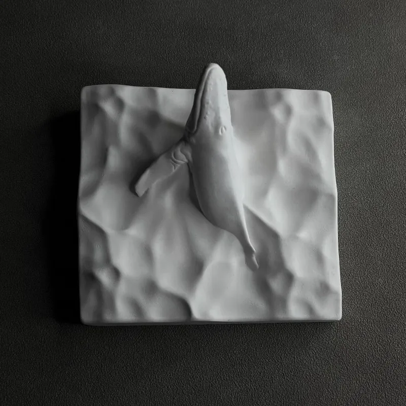 

Whale Plaster Statue Desktop Ornament Bookshelf Decor Coastal Home Aesthetic Living Room Decoration