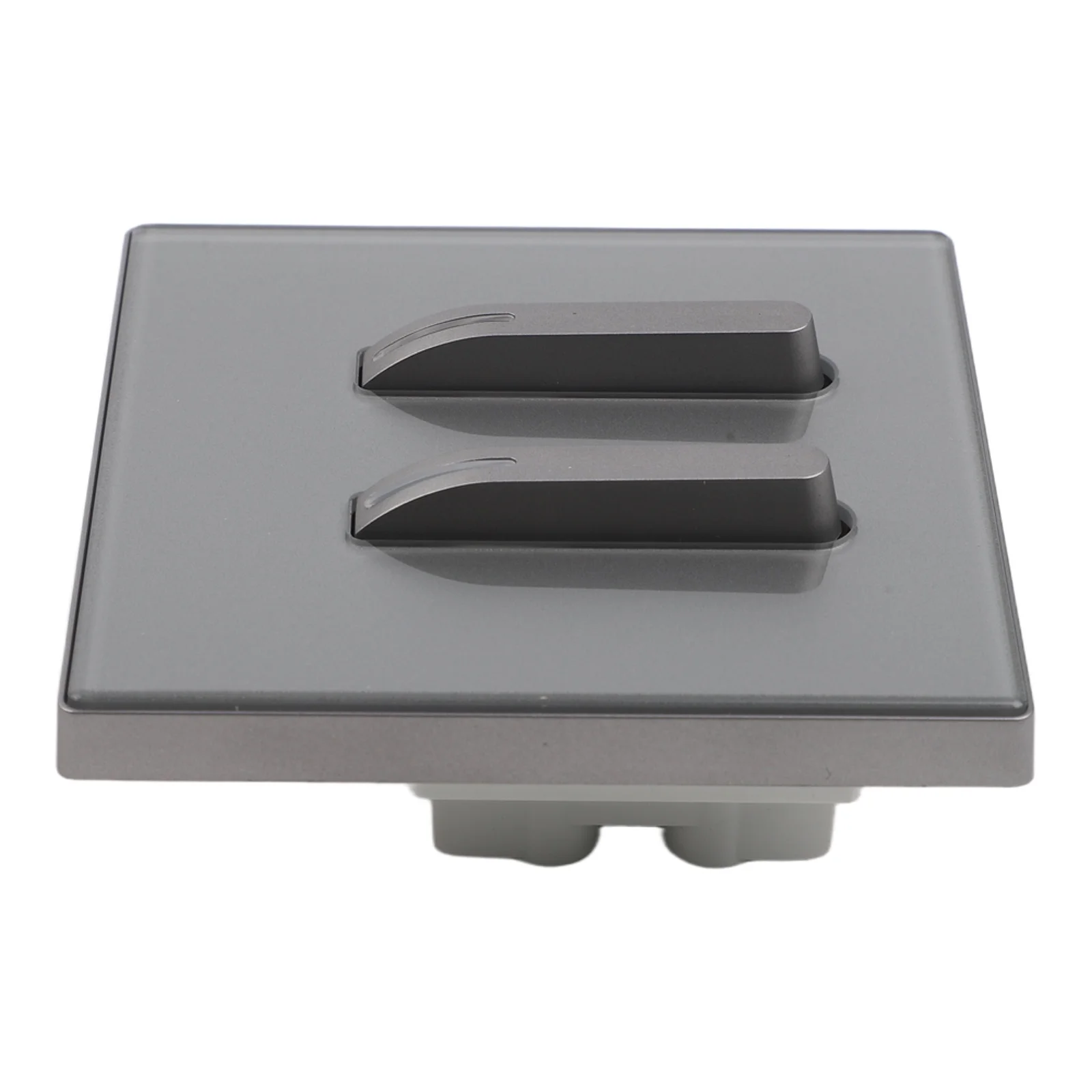 Gray Tempered Glass Wall Light Switch With LED Indicator 10A 250V For Reset For Toggle Button For Home Electrical Panel 86x86mm