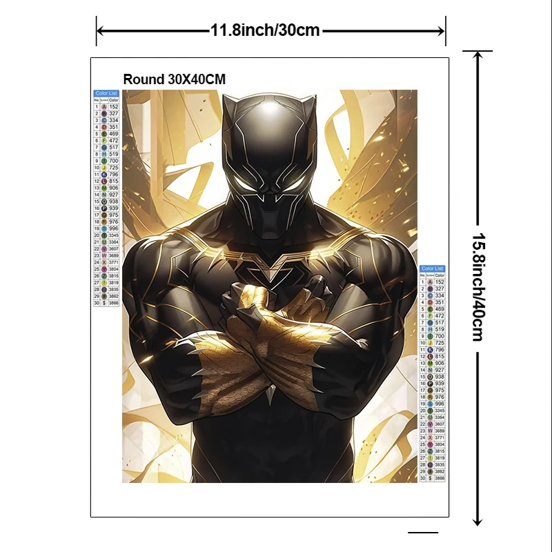 5D DIY Marvel Diamond Painting Kit Black Panther Diamond Embroidery Color Oil Painting Handmade DIY Mosaic Art Home Decor