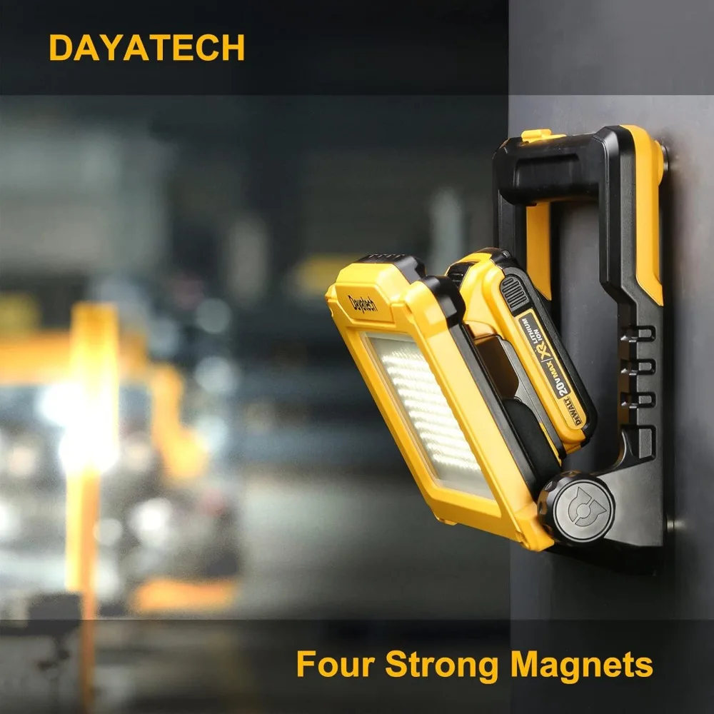 ضوء عمل LED قابل لإعادة الشحن - ضوء عمل محمول لاسلكي 4000/2000/1000LM متوافق مع ديوالت، ميلووكي، - الأفضل #3