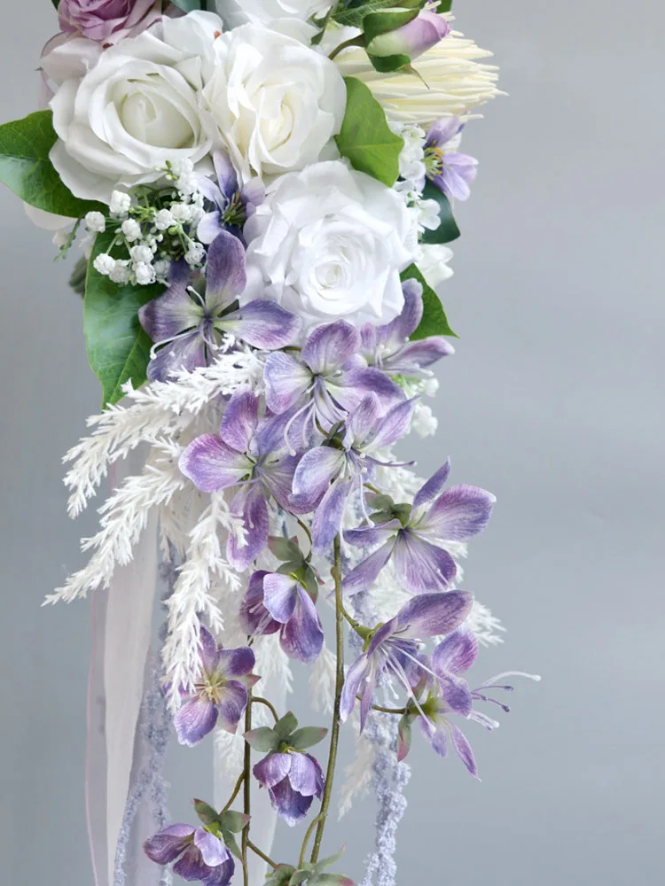 Lavender Bouquets 2024 New Arrival Top Quality Wedding Accessories Bridal Bouquets 23*80cm