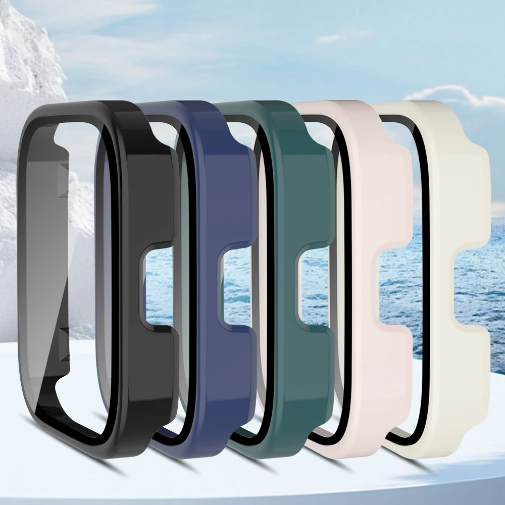 PC+Glass for Amazfit Bip 5 Unity Case Smart Watch Screen Protector All Around Cover Protective Bumpers for Amazfit Bip 5 Unity