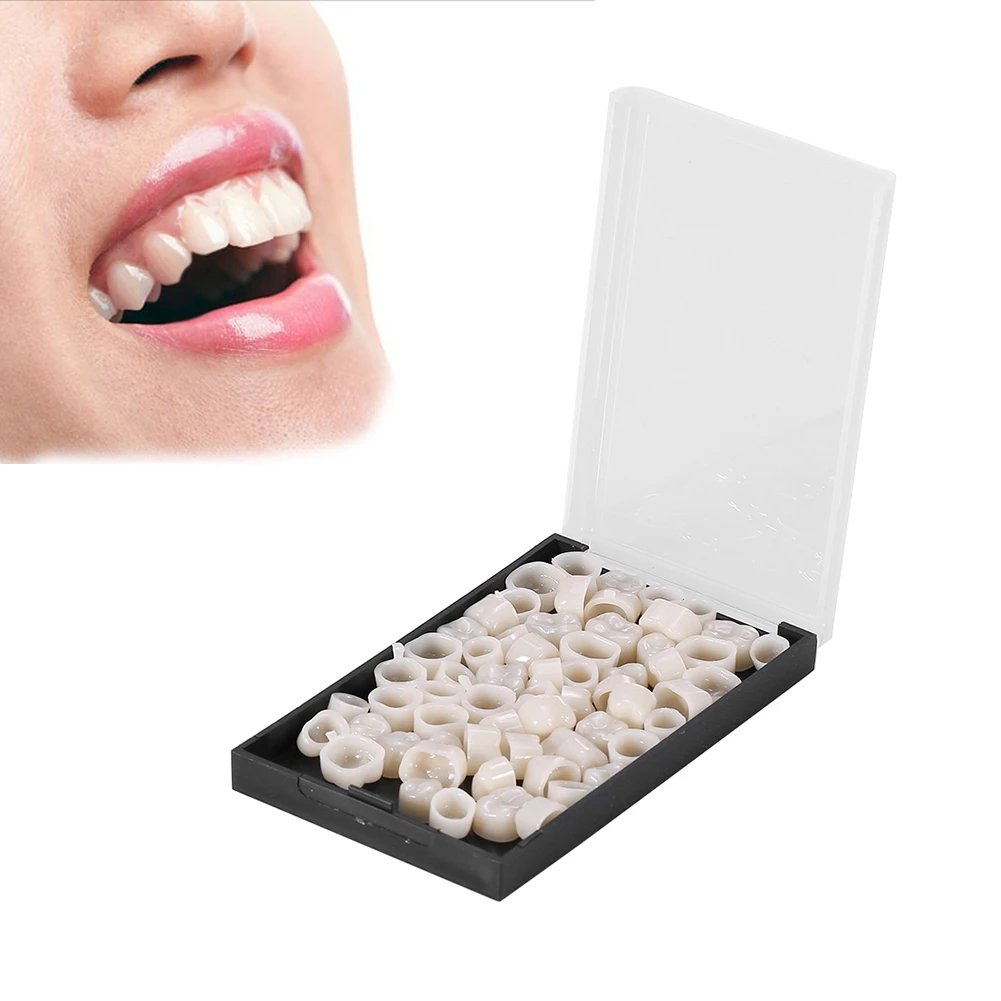 50Pcs Front Back Dental Crowns Resin Helping Fix Realistic Temporary Teeth Crown Stable Teeth Whitening Molar Beautify Oral Care