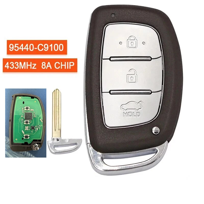 95440-C9100 Keyless Remote For Hyundai IX25 Creta 2017 2018 2019 2020 433MHz 8A Chip 3 Buttons Fob Smart Car Key