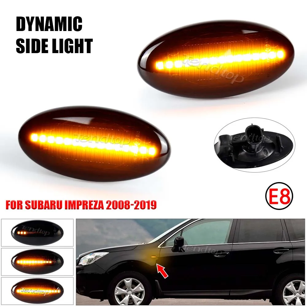 Światła obrysowe LED lampa kierunkowskaz w lusterku lampka kierunkowskazu migacza bursztynowy dla Subaru Forester Liberty Impreza 2008 2009 2010-2019