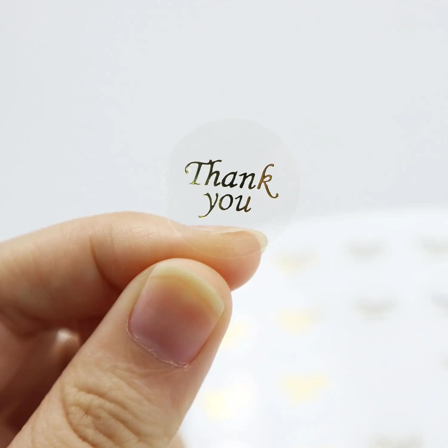 240Pcs Thank You Stickers, Thank You Round Label Sticker, 2cm Thank You Label for Handmade, Business, Envelop, Gift - Clear