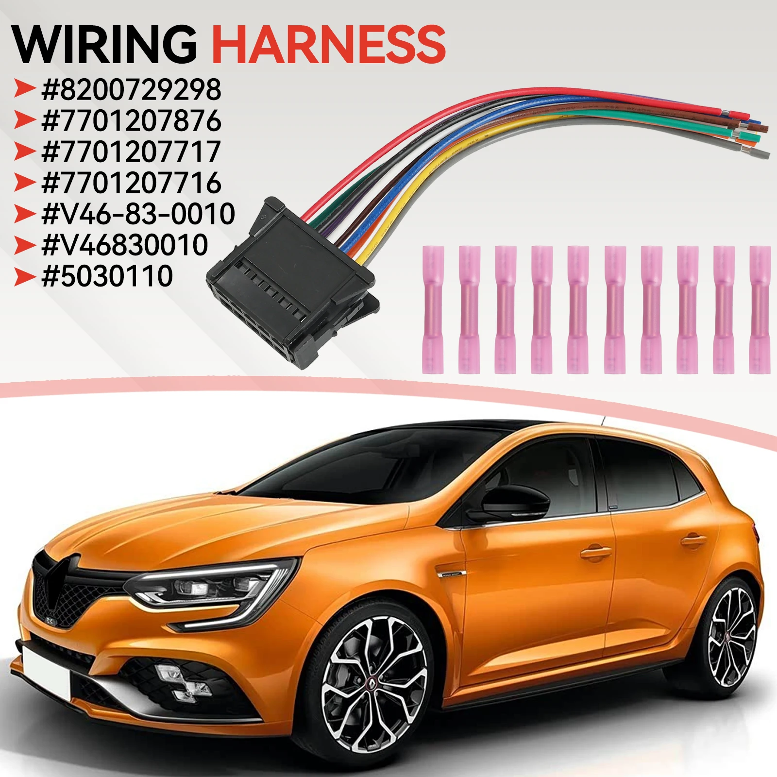 For Renault Clio MK3 2005-2016 Megane MK2 Twingo Megane Car Heater Resistor Loom Plug Harness Connector Repair Kit 8200729298