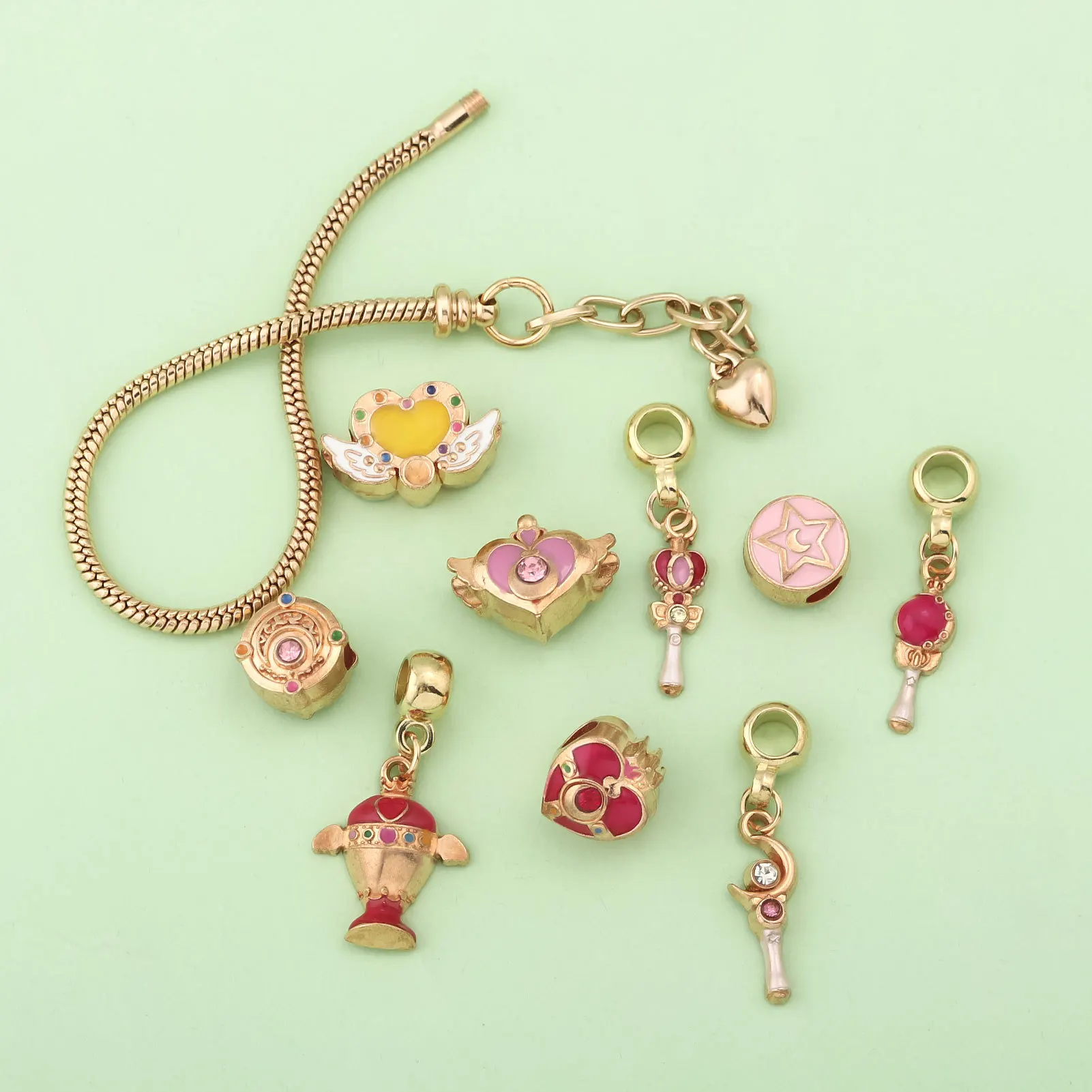 2026 New Anime Peripheral Bracelet Guardian Star DIY Bracelet Transformation Prop Pendant Accessories Bulk Free DIY for Girls